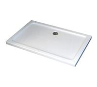 BERNSTEIN - Receveur de douche Rectangulaire Blanc 90x140x5cm Bac à douche Acrylique + Bonde chrome, Drain & Rebords