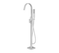 BERNSTEIN - Robinet Mitigeur Baignoire sur pied en Laiton Blanc mat 116cm + Douchette & Flexible 1,5m, Design Moderne + Cartouche céramique - NT3311 2.0