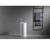 BERNSTEIN - Robinet Mitigeur Lavabo/Vasque sur pied en Laiton Chrome 112cm, Levier monocommande pivotant 360°, Design Rond Moderne + Cartouche céramique - 8046