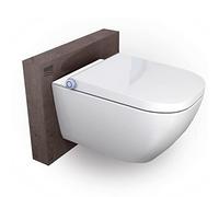 BERNSTEIN - Toilettes WC japonais suspendu lavant Cuvette céramique Blanc brillant, jet douche, buse antibactérien, Abattant LED, Chasse Vortex 180° - 59x38x38cm - Basic 1104