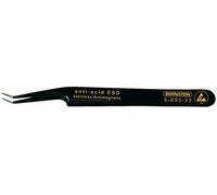 BERNSTEIN Tools for Electronics 5-053-13 Pince brucelle CMS 51 SA-ESD très pointue, oblique/incurvée 110 mm