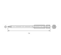Bernstein Tools for Electronics 6-TX25-75 Embout Torx Acier HRC fortemement allié E 6.3 6 pc(s)