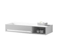 BERNSTEIN - Vasque Lavabo Rectangulaire à poser/suspendre fonte minérale Lave main mural Blanc mat 100x46x20cm + Etagère - Design, Robuste & Durable - TWG32