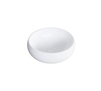 BERNSTEIN - Vasque Lavabo Rond à poser Blanc mat Ø36x12cm Lave main fonte minérale + Bonde pop-up & cache Blanc - Design, Robuste & Durable - NT8559
