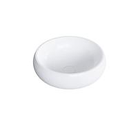 BERNSTEIN - Vasque Lavabo Rond à poser Blanc mat Ø40x12cm Lave main fonte minérale + Bonde pop-up sans cache - Design, Robuste & Durable - NT8559