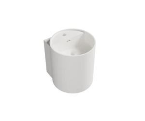 BERNSTEIN - Vasque Lavabo Rond suspendu fonte minérale Lave main mural Blanc mat 40x42x45cm sans Bonde - Design, Robuste & Durable - NT2440
