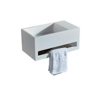 BERNSTEIN - Vasque murale design, Lave main fonte minérale Blanc mat + cache supp. + Tablette à droite - 35,5x20x16cm - BA2105