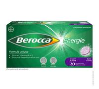 Berocca Energie Boîte de 30 Comprimés Effervescents Goût Cassis