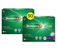 Berocca® Energie Cassis- Multivitamines et Minéraux -Vitamine C, B3, B5, B1, B12, Magnésium et Zinc - Complément alimentaire - Aide à réduire la fatigue - 2X45 comprimés effervescents