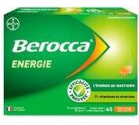 Berocca Énergie Multivitamines et Minéraux Goût Orange 45 Comprimés Effervescents - Boîte 3 tubes de 15 comprimés