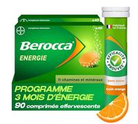 Berocca Energie Orange - Multivitamines et Minéraux - Vitamine C, B3, B5, B1, B12, Calcium, Magnésium et Zinc - Complément alimentaire - Aide à réduire la fatigue - 2x45 comprimés effervescents