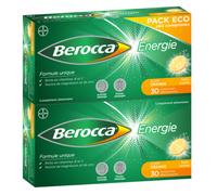 Bayer Berocca Comprimés effervescents Énergie – Goût orange – 60 comprimés