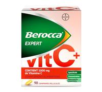 Berocca Expert Vitamine C 1000mg + Vit D + Zinc - Complément Alimentaire Immunité Adulte - Soutient le métabolisme énergétique, Réduit la Fatigue, Vitamine C et Zinc pour le Système Immunitaire - 90