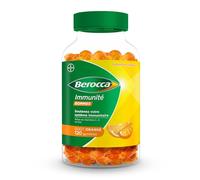 Berocca® Immunité gommes - Multivitamines Complément alimentaire - 8 vitamines et minéraux - Dont vitamine C, D et Zinc - Soutient l'immunité au quotidien - Goût orange 120 gommes