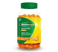 Berocca® Immunité gommes - Multivitamines Complément alimentaire - 8 vitamines et minéraux - Dont vitamine C, D et Zinc - Soutient l'immunité au quotidien - Goût orange 120 gommes