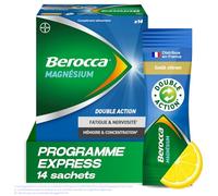 Berocca® Magnésium - Vitamines B6 & B12, Rhodiole, Mélisse - 14 Sachets