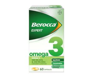 Berocca® Omega 3 1000 mg - Huile de Poisson - 60 Capsules