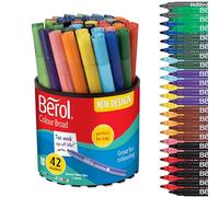Berol Colour Broad Feutres de Coloriage Pointe Large 1,2 mm - Assortiment de Couleurs (Lot de 42)