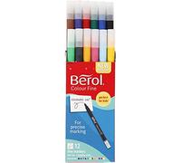 Berol Colour Fine Lot de 12 stylos à encre lavable Pointe 0,6 mm