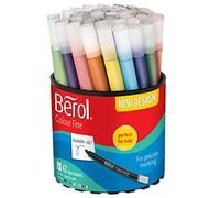 Berol S0376490 Feutres Colour Broad Pointe de 0,6mm, Assortiment de Couleurs, Lot de 42 , L'emballage peut varier