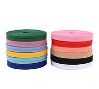 Berolle 12 couleurs 96 m Ruban de liaison double pli en satin sergé extensible pour couture et travaux manuels