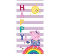 Beronage Peppa Wutz Pig Serviette de bain pour enfant 100 % coton Qualité velours Violet Rose Sunny Mama Wutz Papa Wutz Georg Wutz Doktor Elefant Serviette de plage Serviette de plage Serviette de