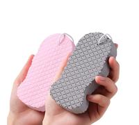 Berosely Éponge de bain exfoliante 3D super douce pour le corps Gris + Rose