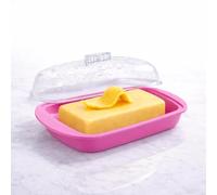 Berossi Beurrier en plastique avec couvercle - 250 g - Petite porte de réfrigérateur - Fin - Passe au lave-vaisselle - Convient à un usage alimentaire - Récipient à beurre - Camping - Bateau