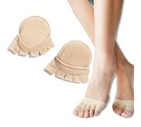 BEROZA Chaussettes Ouvertes à 5 Orteils - Coussinets de L'Avant-Pied - AntidéRapantes et Respirantes - Absorbantes - Demi-Chaussettes à Bout Ouvert - Soulagement de la Douleur de L'Avant-Pied