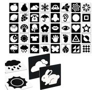 Beroza Lot de 20 cartes noires et blanches pour bébés, jouets de 0 à 3 à 6 mois, cadeaux pour nouveau-nés, cartes flash, cartes visuelles à contraste élevé