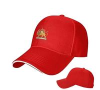 Berretto Da Baseball Unisexe 55-59 cm Cappello Regolabile | In Saia con Stampa Leone, Copricapo Traspirante pour Uomo E Donna, Golf, Allenamento, Corsa, Cyclisme, Estate, Rouge