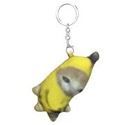 Berriphonia Banana Chat - Peluche - Ornements - Porte-clés - Charme, son qui pleure