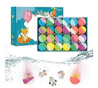 Berriphonia Boules de Bain avec Jouets | 24 Pièces Rafraîchissantes Arc-en-Colorées Moussantes - Cadeaux Originaux pour Adolescents Amis Famille,pour Fille Garçon Fils Fille