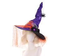 Berriphonia Chapeaux De Sorcière D'Halloween Accessoires De Cosplay En Os De Doigt En Dentelle Pointue | Chapeau De Sorcière Décoratif D'araignée D'os De Doigt D'halloween-pour Le Bal, La Mascarade,