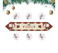 Berriphonia Chemin De Noël Pour Table | Décorations De Noël Longues Et Douces - Chemins De Table De Vacances Rouges Et Blancs, Pour La Décoration De La Maison, De La Cuisine, Des Vacances Saisonnières
