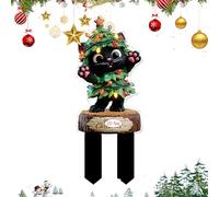 Berriphonia Piquets de Jardin de Noël,Décorations Extérieures Enseignes de Jardin | Fournitures de Fête en Acrylique Plat 2D pour Pelouse Pot de Fleurs Allée Patio Balcon Arrière-Cour