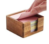 Berriphonia Porte-Pense-Bêtes - Rangement En Bois 9,4 x 9,4 cm - Distributeur De Notes Adhésives Accessoires De Bureau - Pour Maison Bureau Université Études Femmes Hommes Enseignant Étudiant