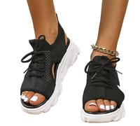 Berriphonia Sandales à lacets pour femme - Chaussures de Muffin avec semelle épaisse décontractée d'été | Sandales avec plateau d'été pour femme pour le libre voyage