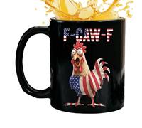 Berriphonia Tasses à café drôles de poules - 355 ml Tasse à coq en céramique Drapeau américain | Tasse chaude pour café, lait chaud, jus de fruits froids Famille Amis Femmes Hommes Noël Anniversaire