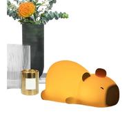 Berriphonia Veilleuse en silicone animal - Veilleuse animal Capybara, lampe de bureau en silicone | Jouet sensoriel, éclairage novateur, lumière de sommeil douce, statue d'animal d'intérieur
