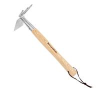 Berry&Bird Binette et cultivateur 2 en 1 en acier inoxydable avec poignée en bois, houes de désherbage de 35,6 cm pour creuser, ameublir le sol, cultiver, planter et cultiver