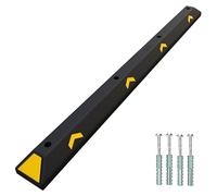 Berry Butée de roue de stationnement noire 183 cm | PVC robuste avec réflecteur jaune | Guide de stationnement Blocs de roue pour parkings commerciaux et domestiques et garages privés