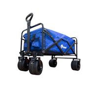 Berry Chariot utilitaire pliable robuste d'une capacité de 150 kg - Chariot pliable bleu avec poignée réglable, roues tout terrain et cadre robuste pour camping, plage, shopping