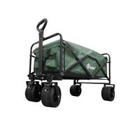 Berry Chariot utilitaire pliable robuste d'une capacité de 150 kg - Chariot pliable vert avec poignée réglable, roues tout terrain et cadre robuste pour camping, plage, shopping