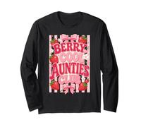 Berry Cool Aunties Club Trendy Strawberry Stripe Manche Longue