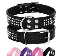 Berry pour animal domestique Strass Collier de chien - cuir fabriqué avec cristaux brillants diamants clouté - Shining pour animal domestique Apprearance pour moyen et grand chien Marche