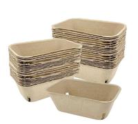 Berry Pulp Fiber Basket - Natural Produce Container Set Pack, 50 Piece Vented Fruit Crate Kit, Eco Friendly Packaging Use, Stackable Farm Market Storage, Lightweight Durable Material Build, Fresh Frui