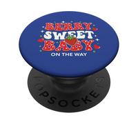 Berry Sweet Baby on The Way Révélation de Grossesse à la Fraise Mignonne PopSockets PopGrip Adhésif