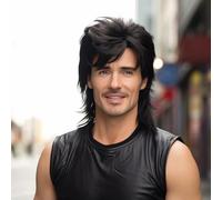 BERRYLION Perruque Mullet | Perruque pour homme pour adulte | Perruques Pop Rock pour homme | Perruques pour homme | Perruques pour homme | Perruques pour homme | Perruques pour homme | Perruque