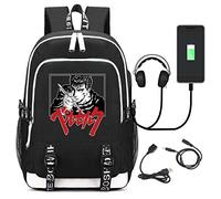 Berse-rk Sac à Dos, 3D Manga Sac D'école Bookbag Sac de Voyage, Casual Cartable USB Charging Port-E||1 Piece